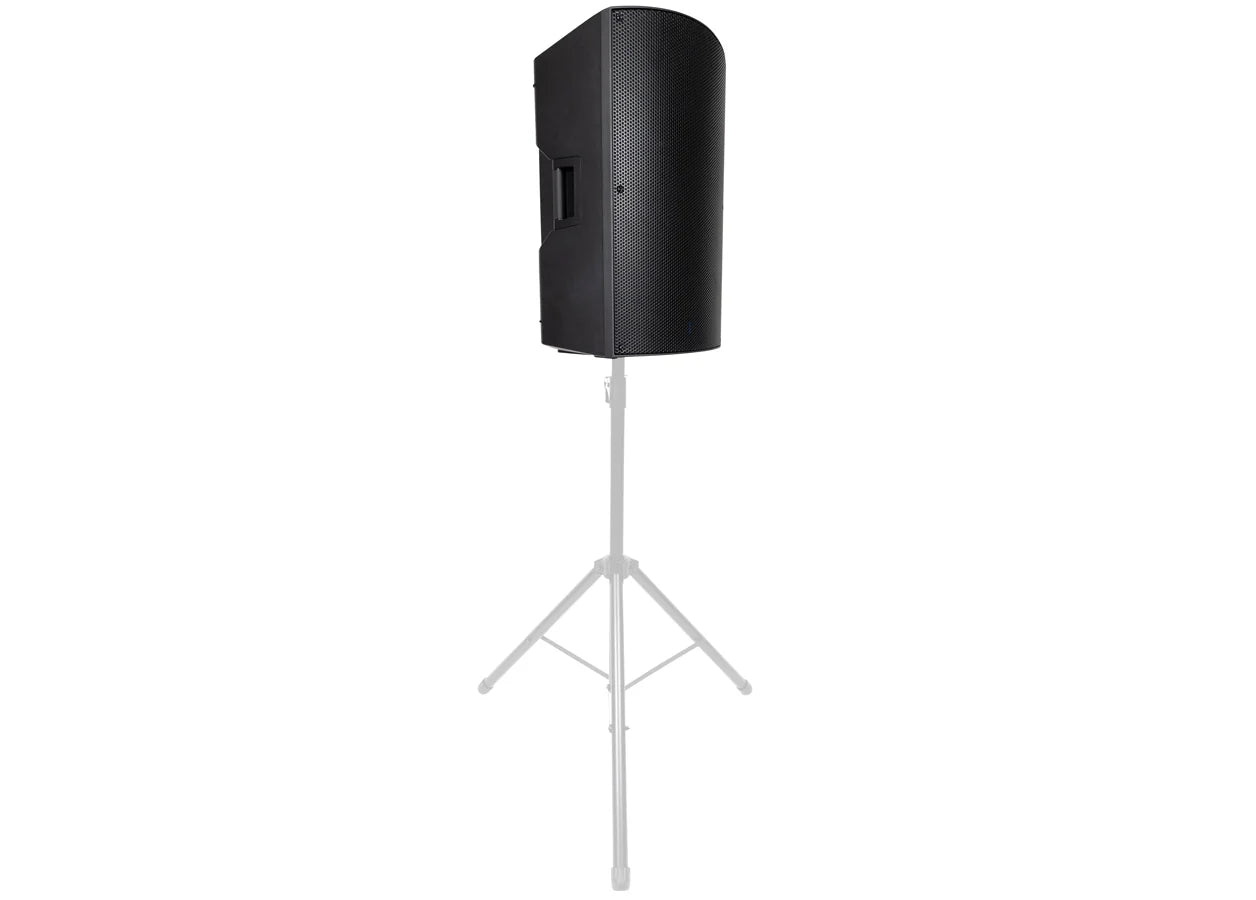 Pure Resonance Audio A115 600W 15 Inch 2-Way Bluetooth Speaker
Black speaker on a white stand against a white background