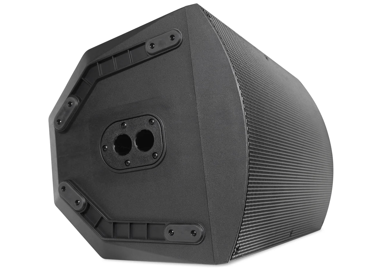 Side view Pure Resonance Audio A115 600W 15 Inch 2-Way Bluetooth Speaker Black speaker on a white background