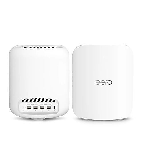 Eero Pro Max Wi-Fi 7 Tri-Band Router High Speed 10GbE Ports
Two eero devices on a white background