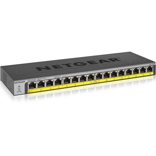 Netgear GS116PP 16-Port Gigabit PoE+ Switch 183W FlexPoE
NETGEAR network switch on a white background