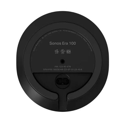 Sonos E10G1US1 Era 100 Rich Bass Smart Stereo Bluetooth Speaker Black Bottom