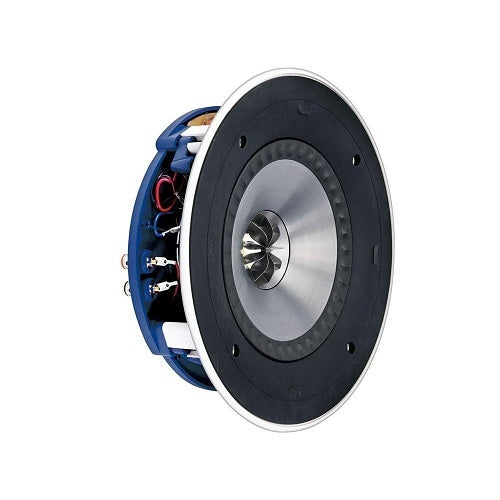 KEF CI160RR-THX Round In-Ceiling Speaker 6.5 Inch THX Certified
Speaker driver with blue and silver components on a white background