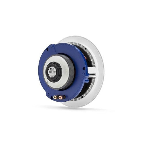 KEF CI160RR-THX Round In-Ceiling Speaker 6.5 Inch THX Certified
Speaker driver with blue and white casing on a white background
