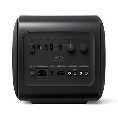 KEF KC62BL Uni-Core 1000W Dual 6.5 Inch Class D Compact Subwoofer
Black audio equipment with multiple ports on a white background