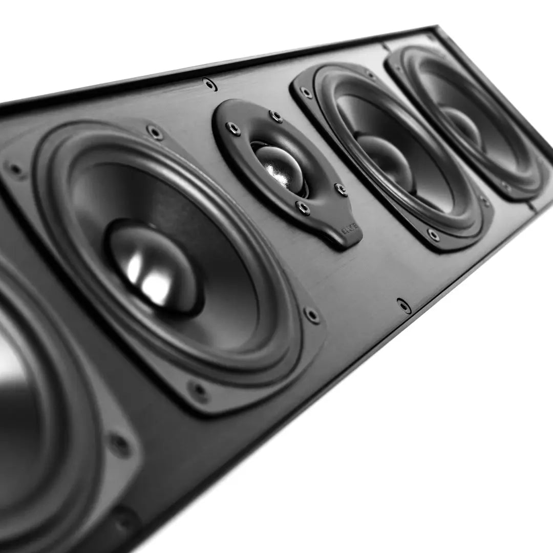 Elura LCR1 Passive 1-Channel Wall Mountable Speaker Black speaker system on a white background