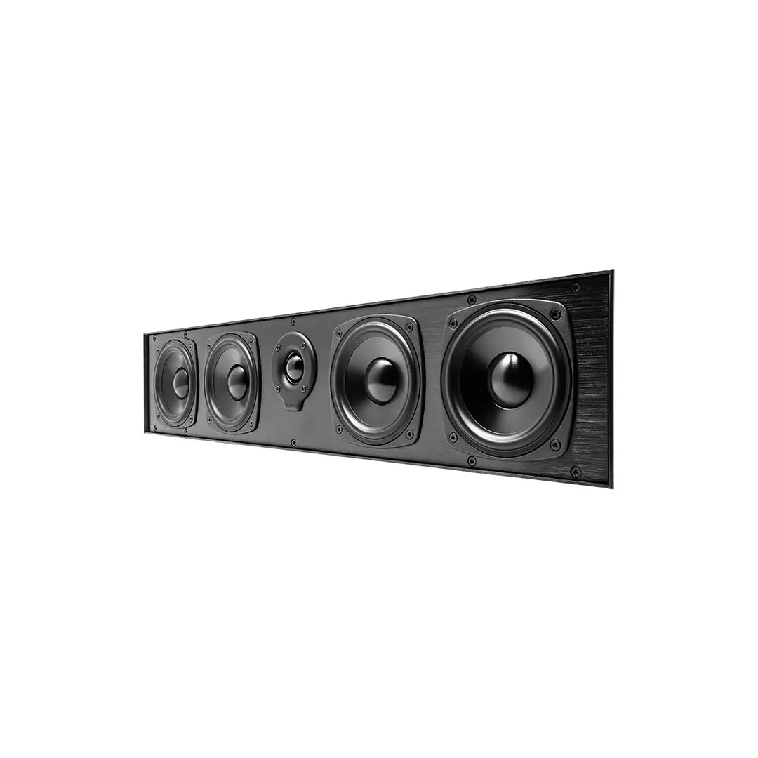 Elura LCR1 Passive 1-Channel Wall Mountable Speaker Black center channel speaker on a white background
