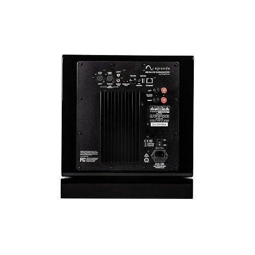 Episode ES-SUB-MEGA-D8-BLK 8 Inch Dual Subwoofer Amp Wireless back side connectors