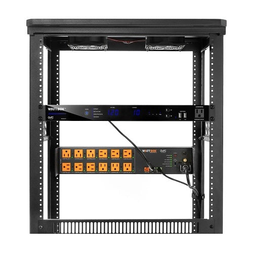 WattBox WB-800-FP 800 Series Faceplate for Rack Mount Power Monitoring on a rack with other Wattbox product