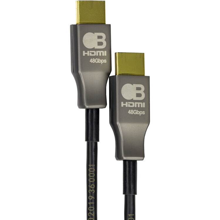 AVPro AC-BTSSF-10KUHD-20 20 M 10K 48Gbps AOC HDMI Cable close up from above