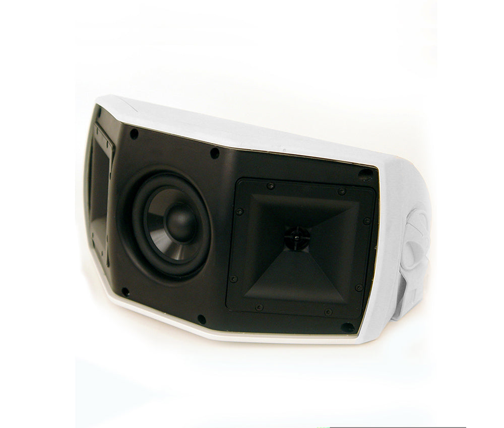 Klipsch AW-500-SM 5 Inch Outdoor All-Weather Stereo Speaker
Black and white speaker on a white background