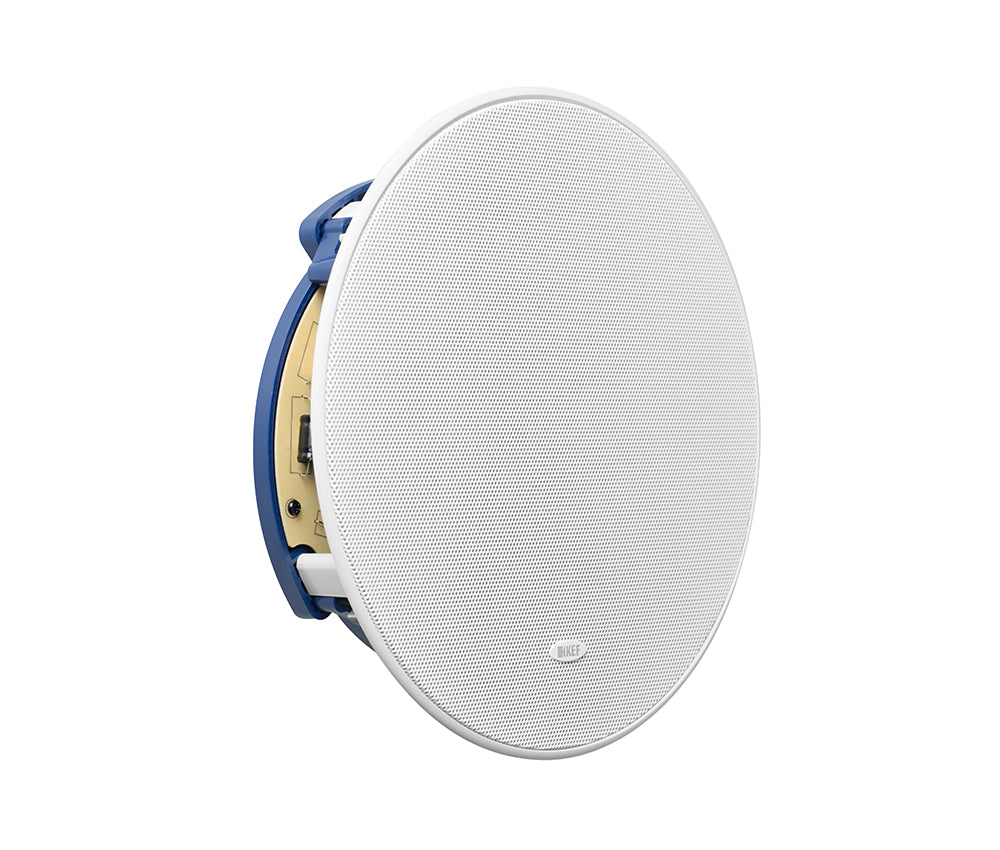 KEF CI130.2CR 5.25 Inch Shallow Round In-Ceiling Single Speaker
Ceiling speaker with white grille on a white background
