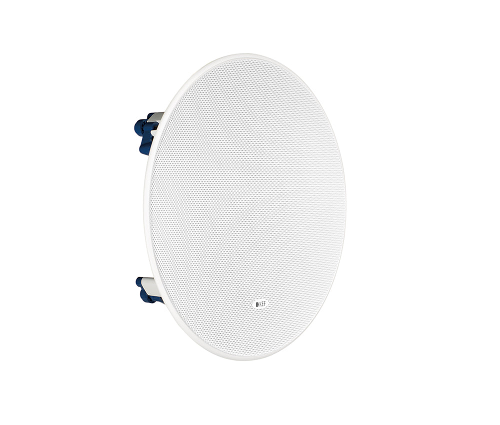 KEF CI160ER 6.5 Inch Slim Bezel Round In-Ceiling Single Speaker
White ceiling speaker on a white background