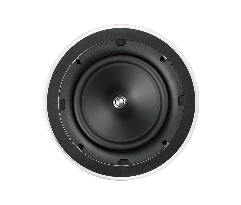 KEF CI160ER 6.5 Inch Slim Bezel Round In-Ceiling Single Speaker
Black speaker dome on a white background