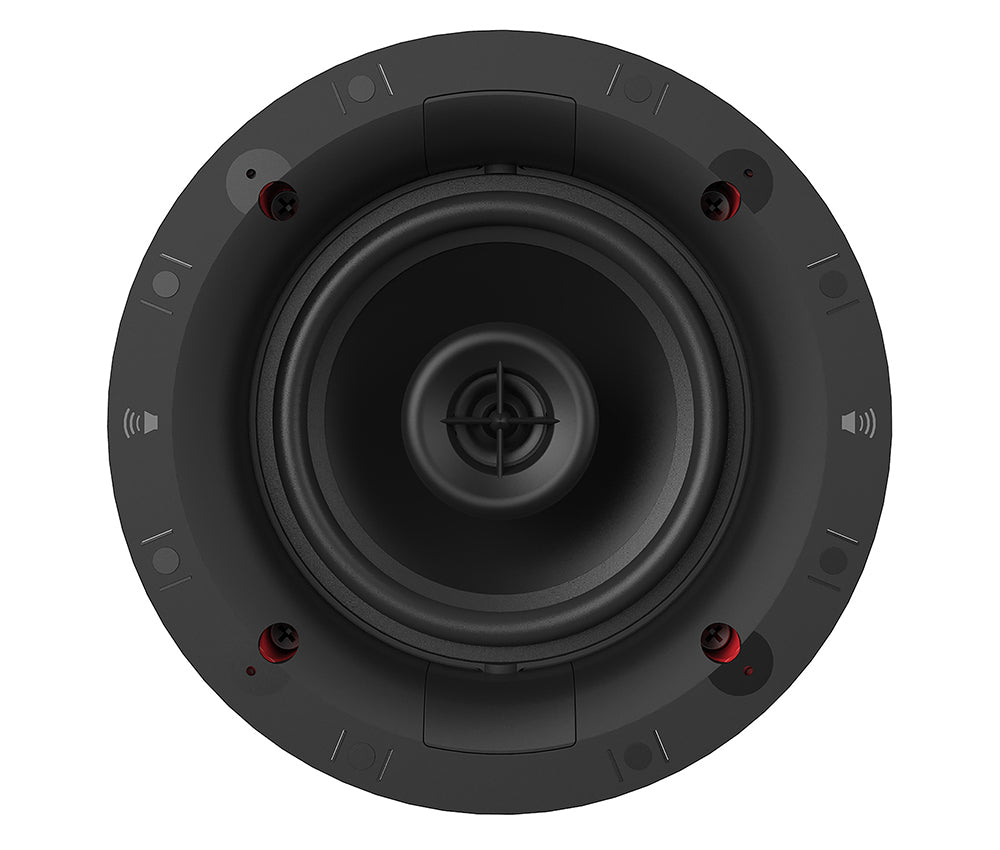 Klipsch DS-160CDT 6.5 Inch In-Ceiling Speaker Pivoting Tweeter
Black round speaker on a white background