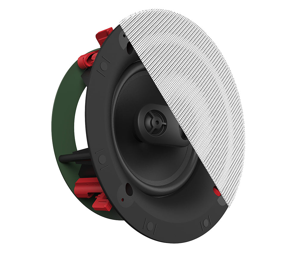 Klipsch DS-160CSM 6.5 Inch In-Ceiling Speaker Dual Tweeter Design
Ceiling speaker with white grille on a white background