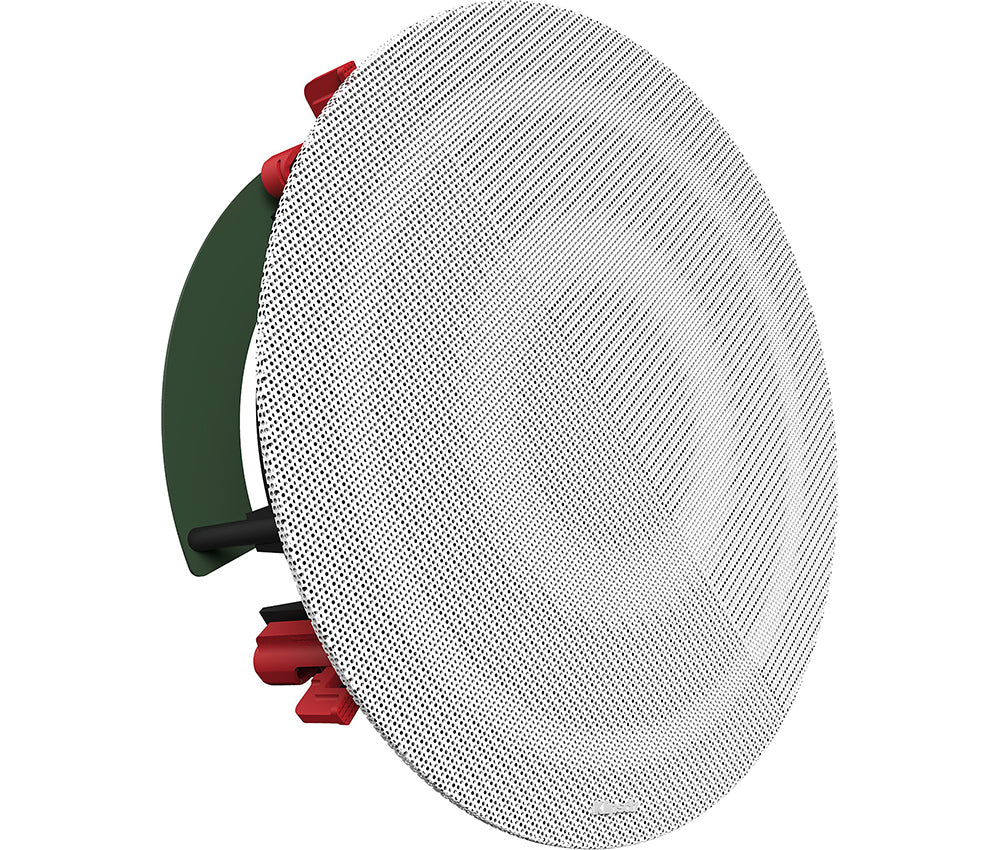 Klipsch DS-180CDT 8 Inch In-Ceiling Audio Speaker Acoustic Design
Round white screen with green and red straps on a white background