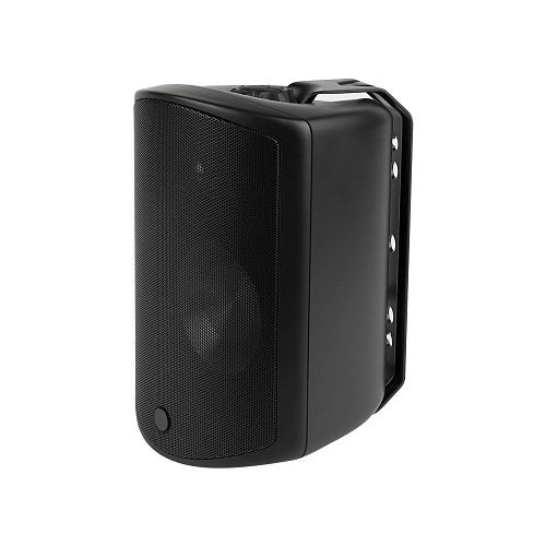 A black Episode brand 4 inch surface mount outdoor speaker.