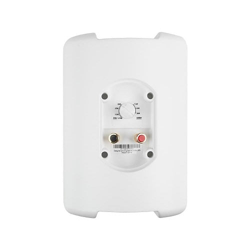 Episode ECS-500-AW70V-4 Surface Mount 4" Outdoor Speaker Horizontal Back view white landscape speaker connectors RCA