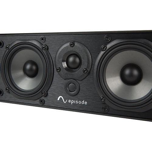 Episode ES-350-SNDBAR-40-BLK 3.0 LCR Slim Passive TV Soundbar Front Speakers Zoomed In