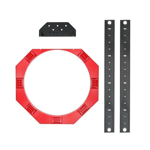 Episode ES-ESS-BRKT-IC-8 8 Inch Speaker Ceiling Brackets Pair
Red circular component, black rectangular plate, and two black strips on a white background