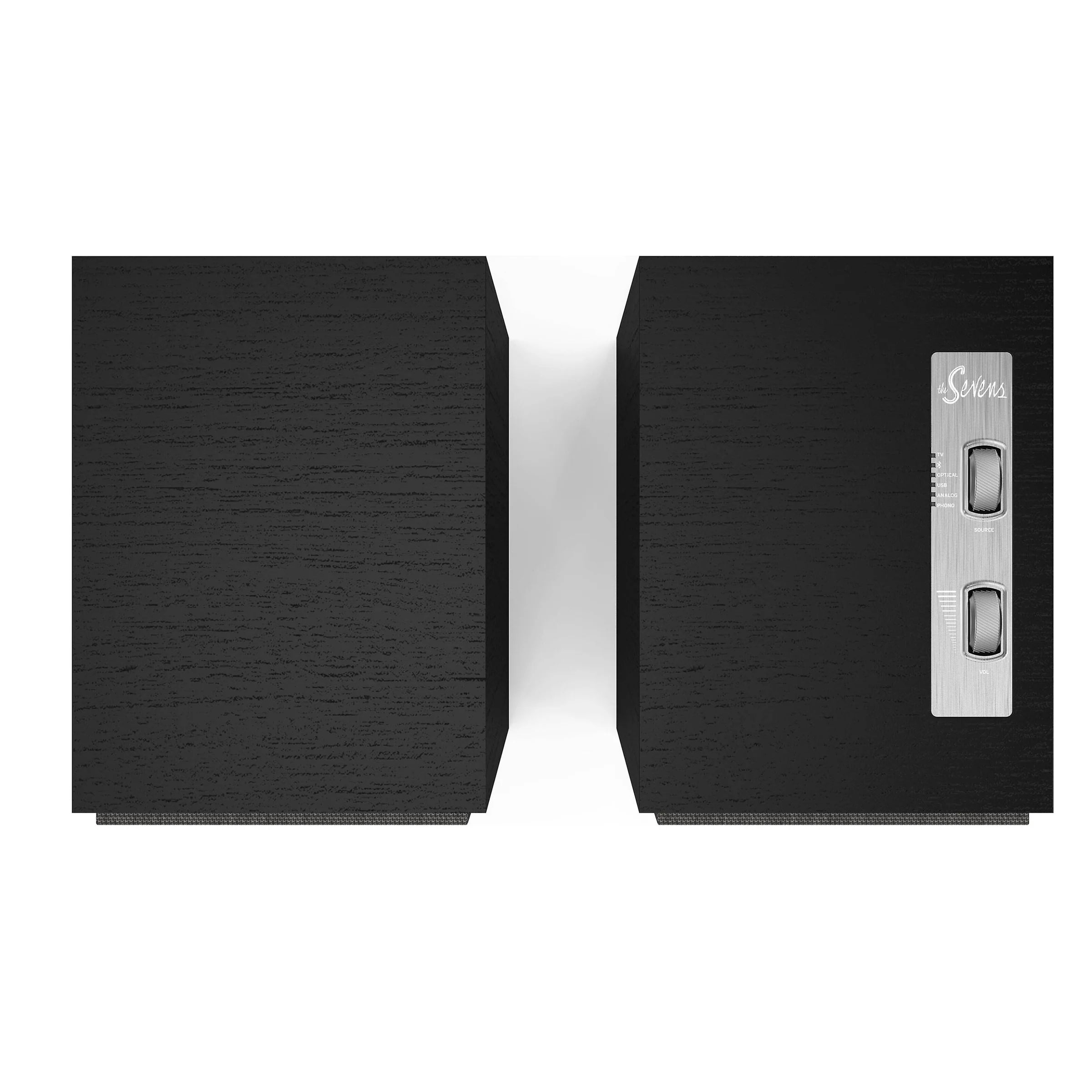 Klipsch The Sevens Wireless Powered Speakers 400W Bluetooth Pair
Black electronic device with a switch on a white background
