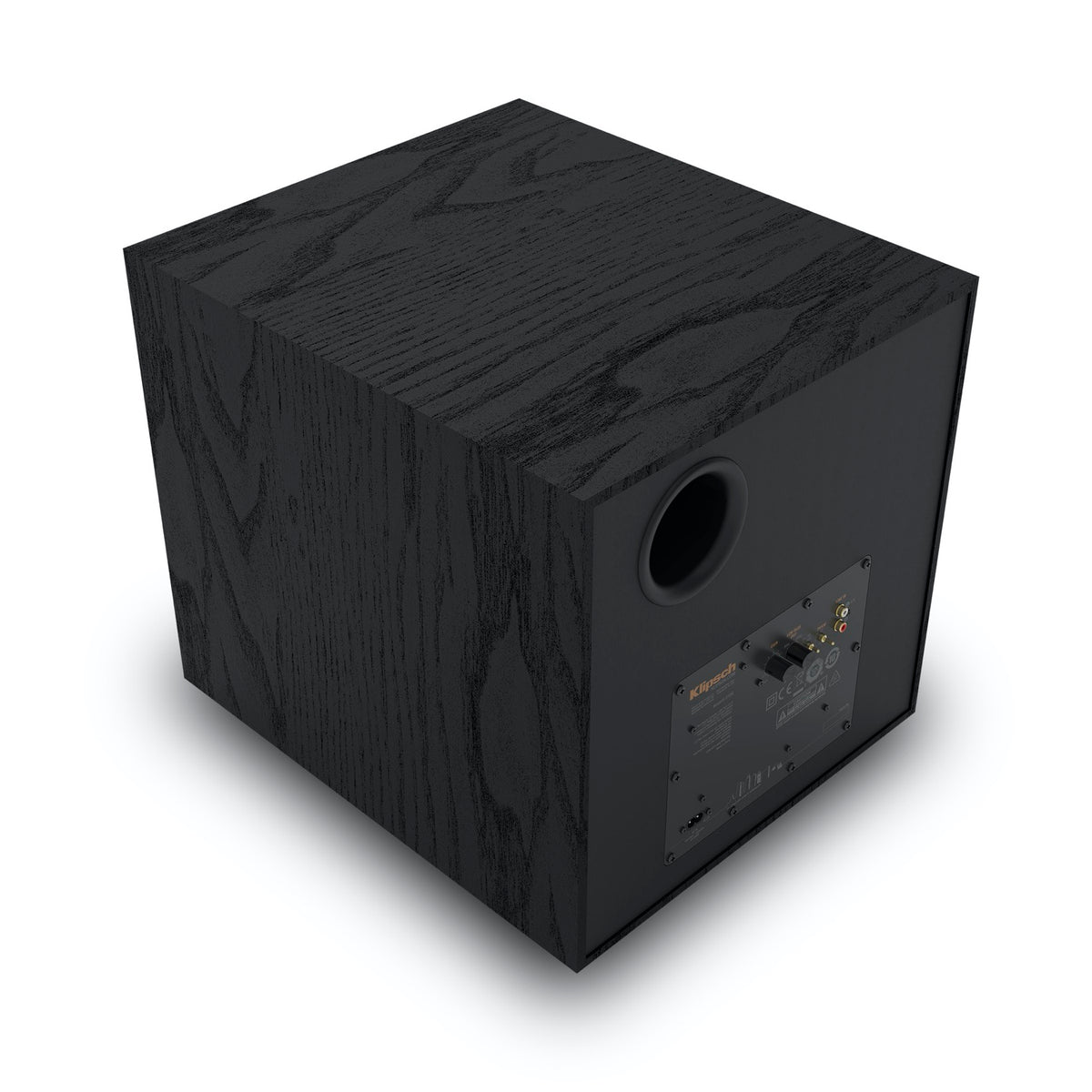 Klipsch R-121SW 12 Inch Front-Firing Powered Subwoofer 200W
Black subwoofer on a white background