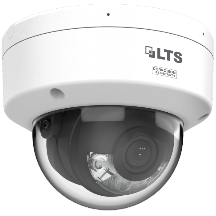 LTS LTCMIP7CD82WI-28AISP 8MP AI Dome Camera IK10 Rated Dual Audio Left Side View
