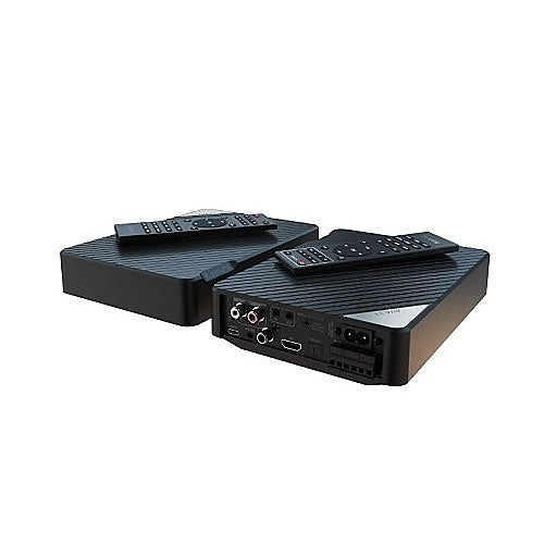 Russound AVA3.1 Mini AVR Bluetooth 3.1 Channel Class-D Amplifier
Black electronic device with remote controls on a white background