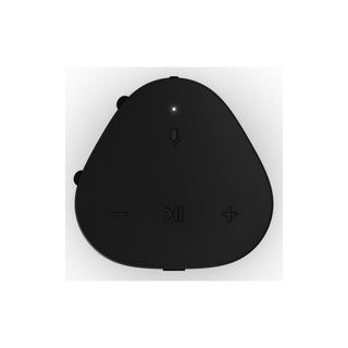 A black Sonos Roam 2 portable Bluetooth speaker top view on a white background
