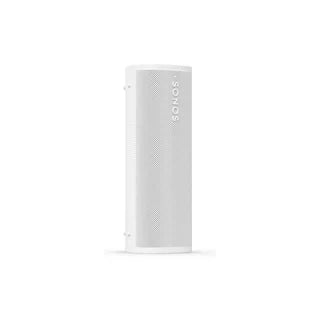 A white Sonos Roam 2 portable Bluetooth speaker standing tall on a white background.