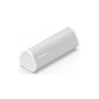 A white Sonos Roam 2 portable Bluetooth speaker standing wide on a white background.