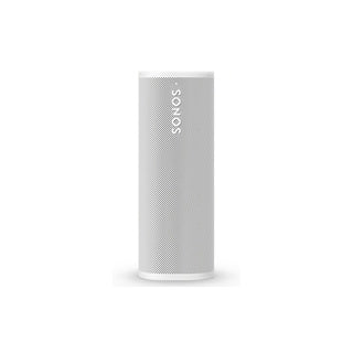 A white Sonos Roam 2 portable Bluetooth speaker standing upright on a white background.
