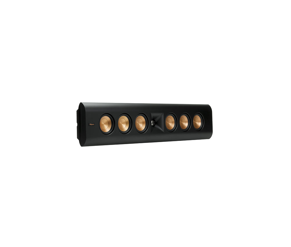 Klipsch RP-640D Reference Premiere On-Wall 2-Way Slim Speaker
Black speaker with gold accents on a white background