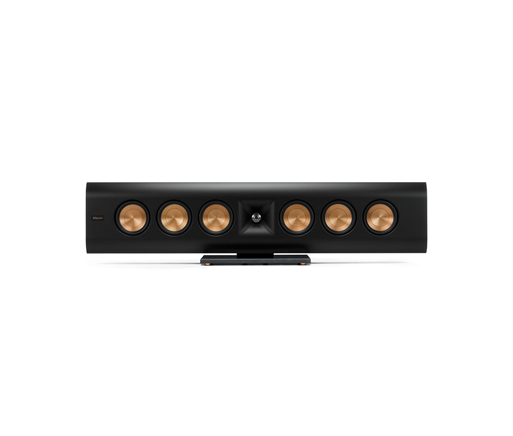 Klipsch RP-640D Reference Premiere On-Wall 2-Way Slim Speaker
Black soundbar with wooden accents on a white background
