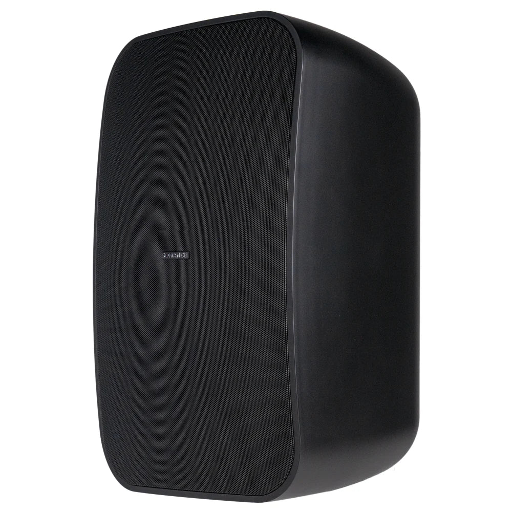 Black speaker on a white background