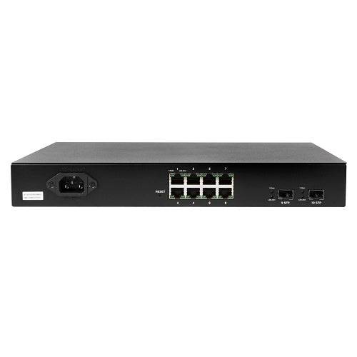 Network switch with multiple ports on a white background