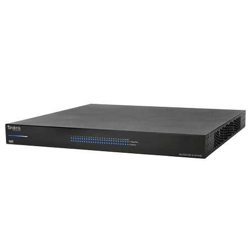 Araknis Networks AN-320-SW-R-24-POE 24-Port Gigabit PoE+ Switch
Black network switch on a white background