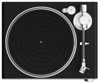 Victrola Carbon VPT-3000 Turntable Ortofon Wireless Sonos-Ready
Black turntable with silver platter and tonearm on a white background
