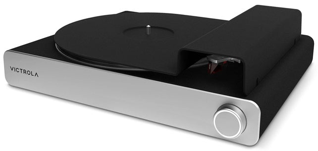 Victrola Carbon VPT-3000 Turntable Ortofon Wireless Sonos-Ready
Black and silver Victrola record player on a white background