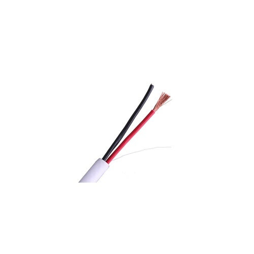 Wirepath SP-162-500-WH 16AWG 2 Conductor Speaker Wire 500ft Two wires, one red and one black, on a white background