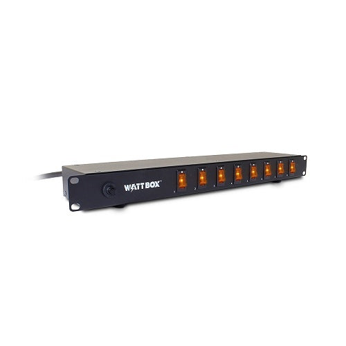 WattBox WB-100-RSW-8 Rack Power Distribution Strip 8 Switches Front.