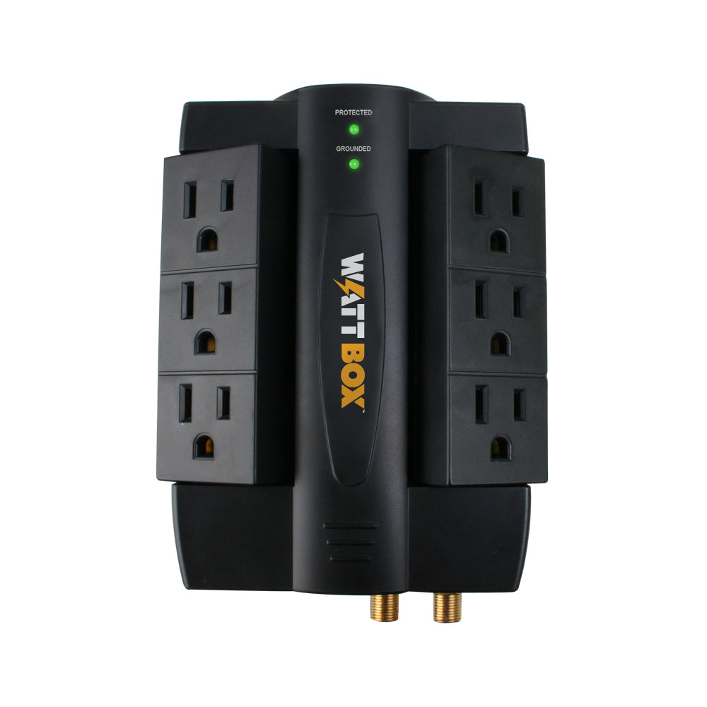 WattBox WB-200-6RWT Coax 6-Outlet Rotating Surge Protector Wall Tap