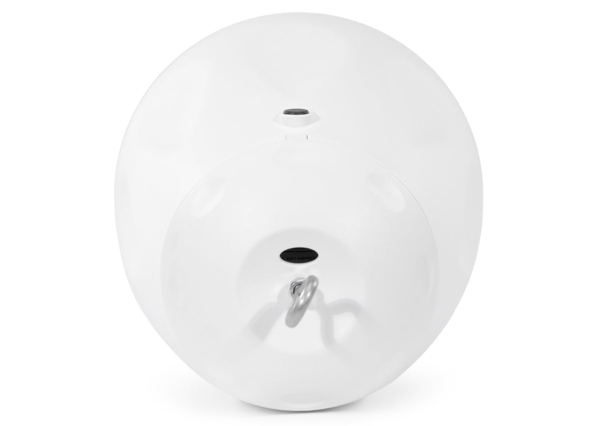 Pure Resonance Audio PD6 6.5 Inch 70V Pendant Speaker
White spherical object with a hook on a white background