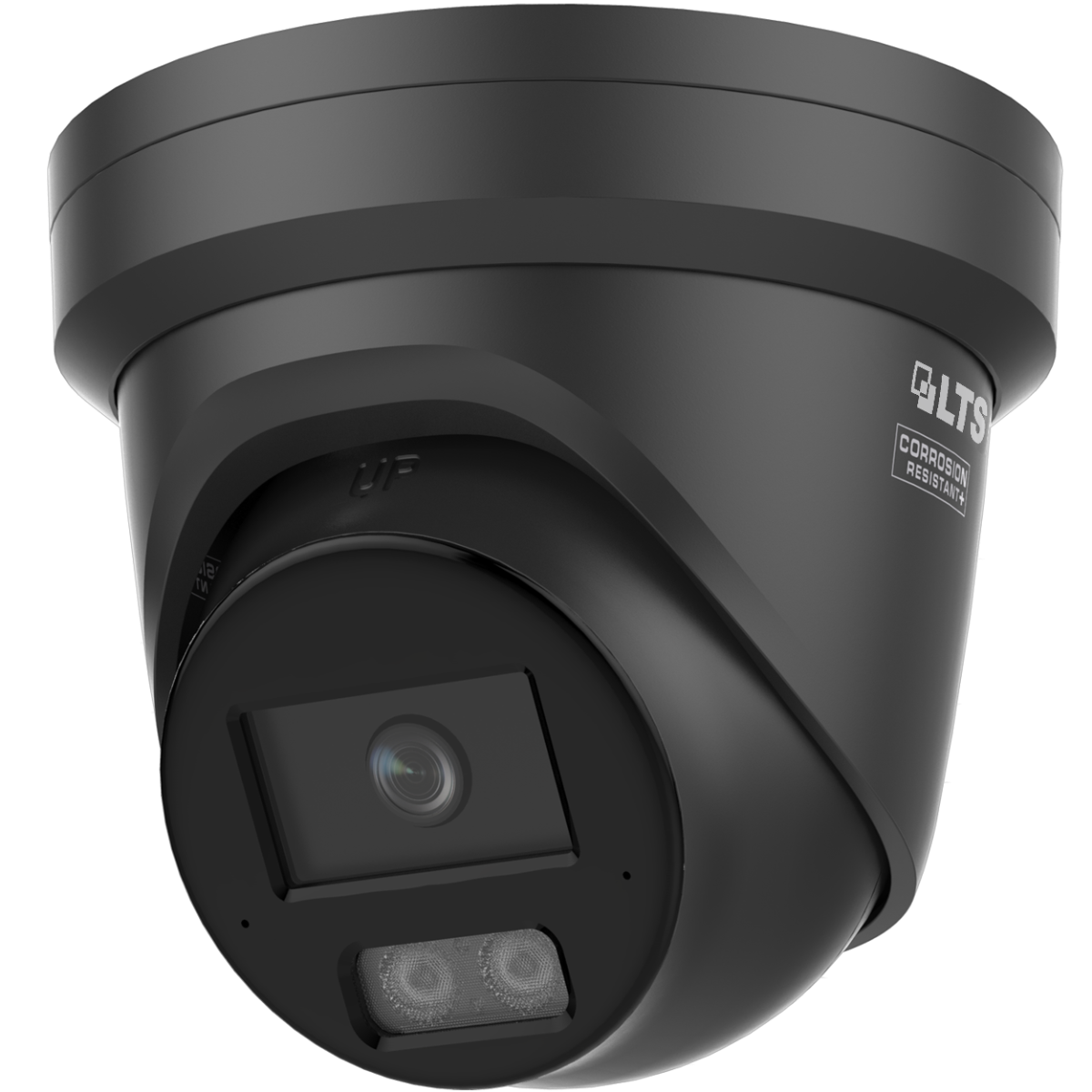LTS LTCMIP3CD42W-AISP AI 4MP Color 24/7 Turret IP Camera black side view
