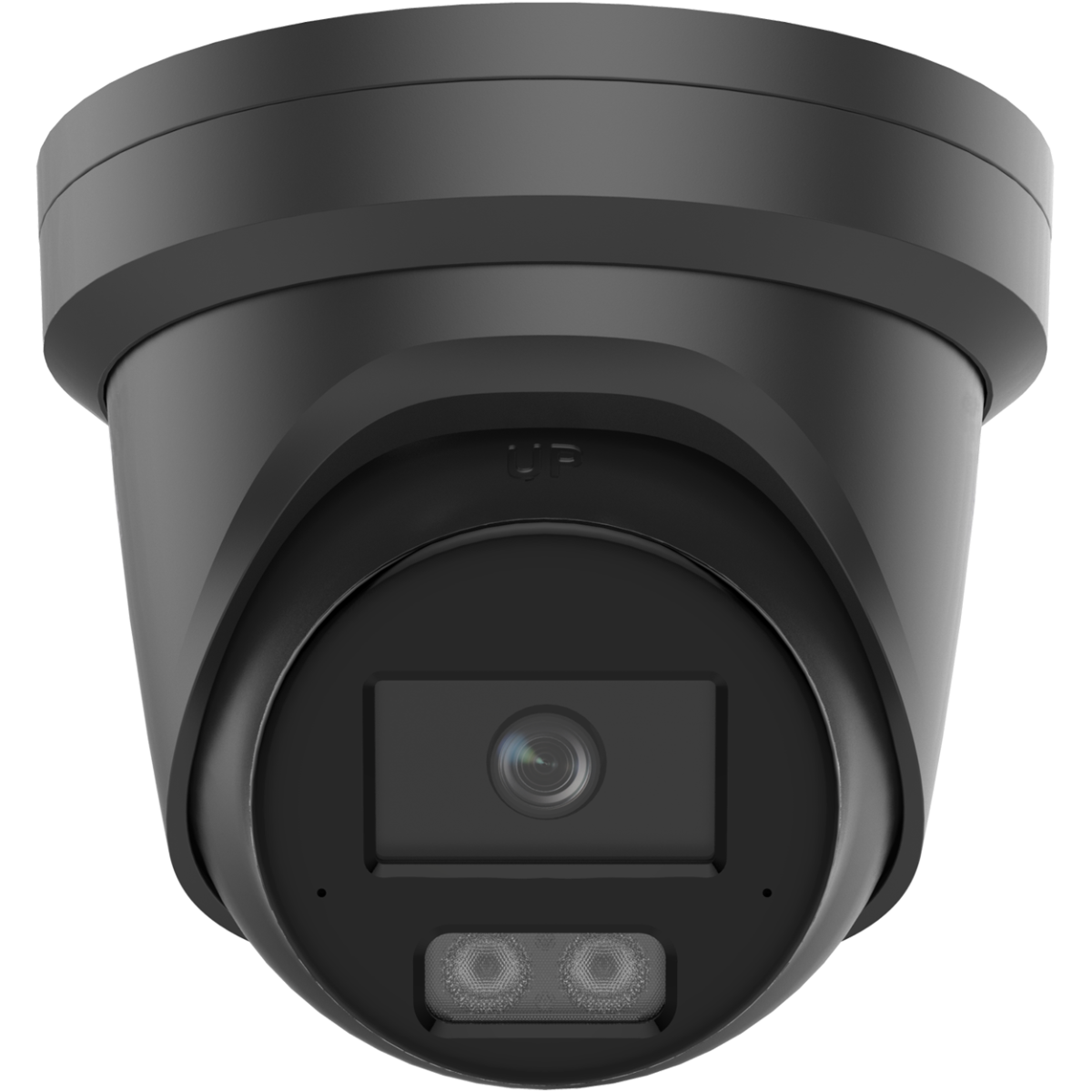 LTS CMIP3CD82WIB-28AISP 8MP AI Color 24/7 Turret Camera
A black dome security camera with a wide mounting flange, shown from the front against a plain white background.