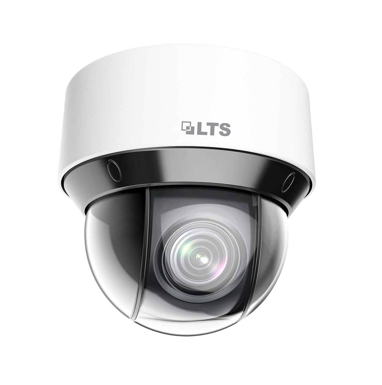 LTS LTPTZIP424W-X25IR Platinum 4MP PTZ Camera Smart Tracking
White LTS security camera on a white background