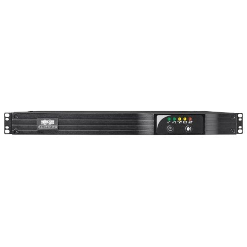 Eaton Tripp Lite SMART500RT1U 1U Rackmount UPS AVR 500VA 300W
Black electronic device with a screen on a white background