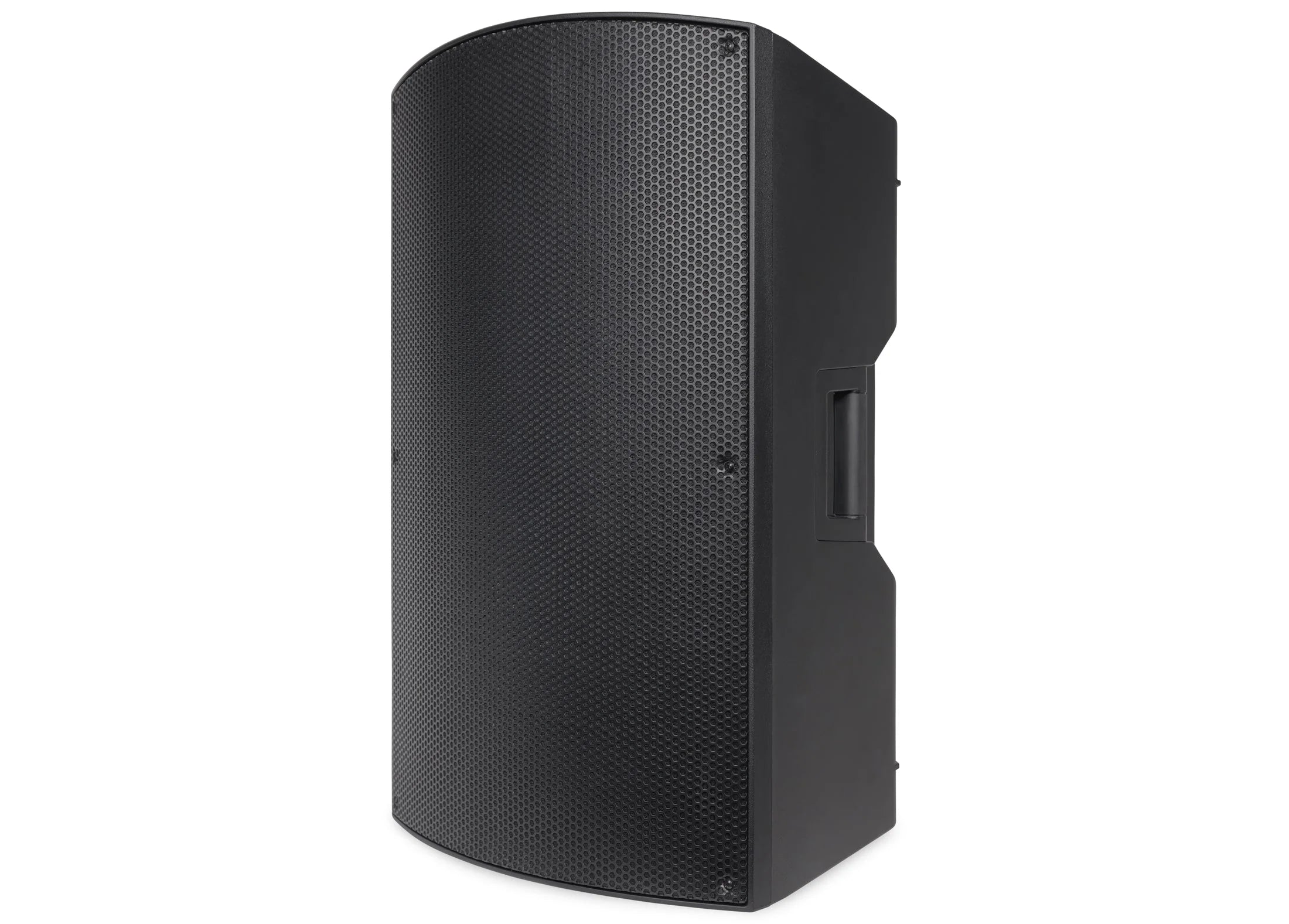 Pure Resonance Audio A115 600W 15 Inch 2-Way Bluetooth Speaker side view
Black speaker on a white background