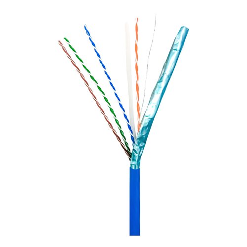 ADI PRO 0E-CMR6BLPS CAT6+ Shielded Riser Cable 1000ft Blue close up