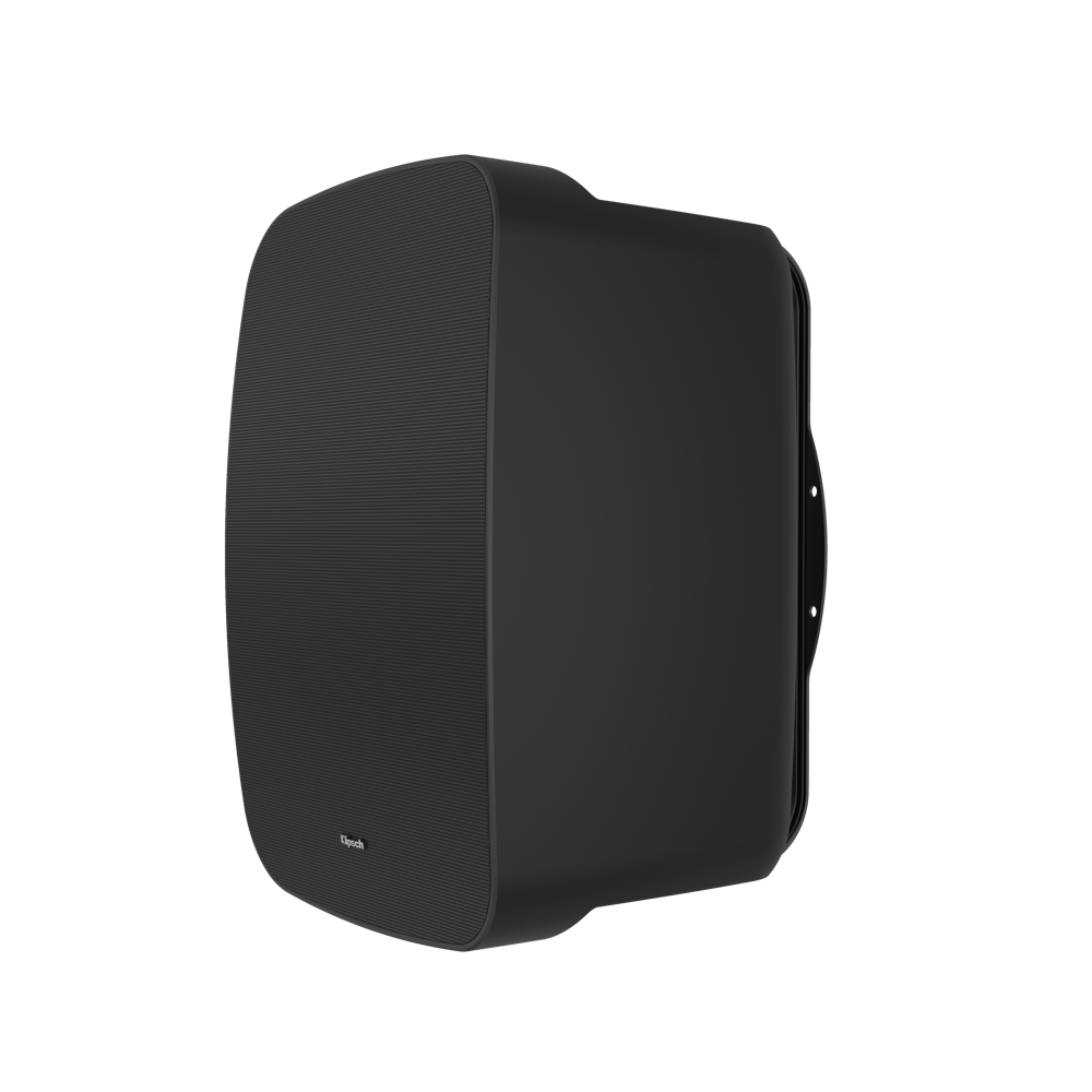 Klipsch RSM-800 8 Inch Outdoor Titanium Speaker All-Weather Pair
Black speaker on a white background